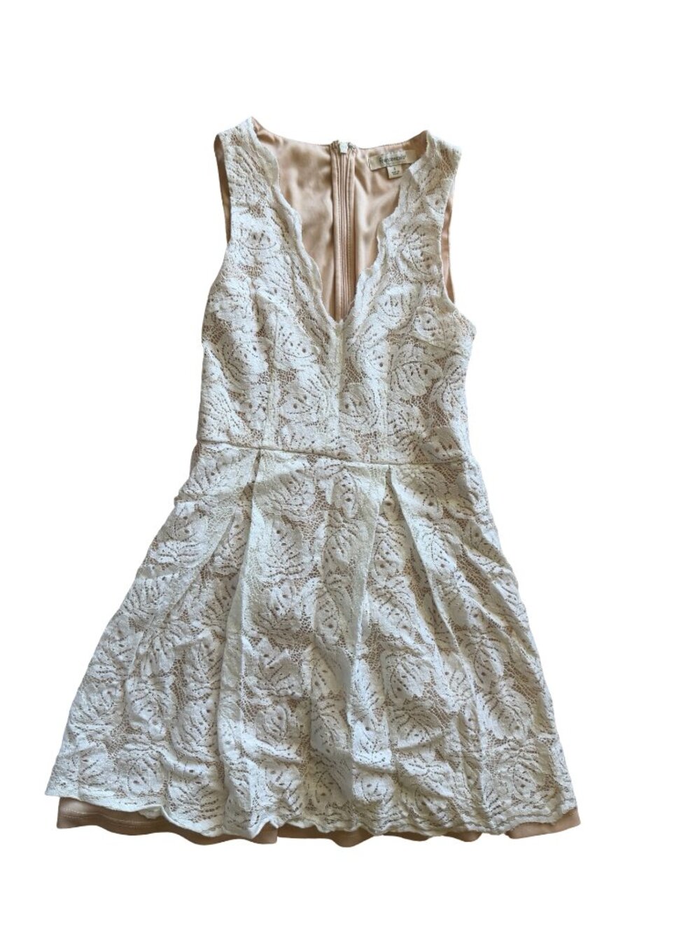 Francesca’s Ivory Sleevless Cocktail Lace Dress Size Small